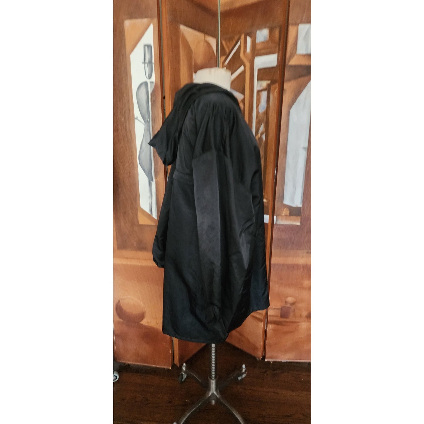 Vintage 1980s Linda Lundstrom La Parka Guardian Eagle Coat Art to Wear Hooded Faux Fur + Liner
