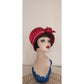 Vintage 60s Bucket Hat Red Pink Satin Cloche 20s Style Mr John Jr