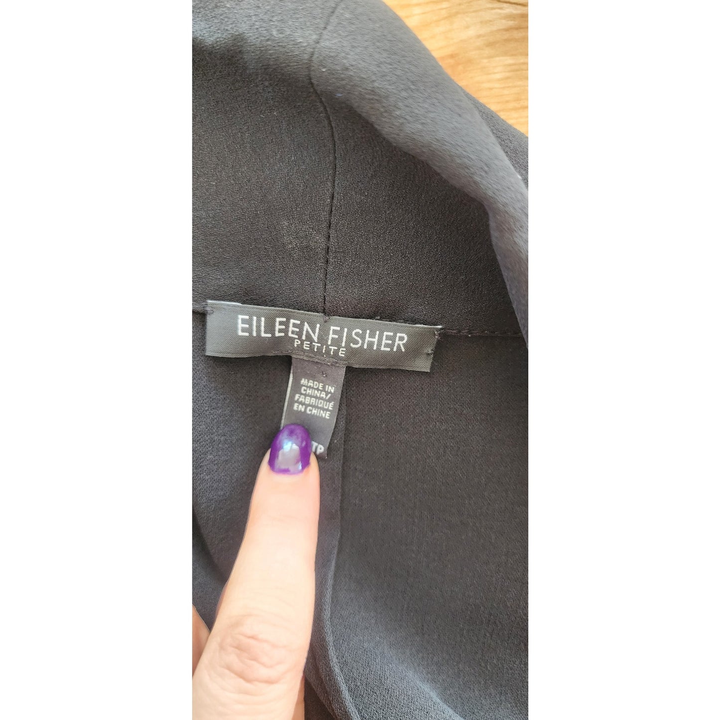 Vintage Eileen Fisher Blazer Black Silk Jacket Petite Minimalist