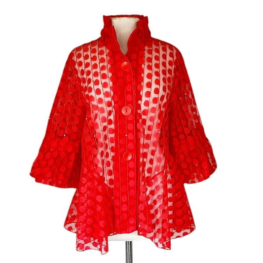 Damee Mesh Jacket Red Polkadot LARGE