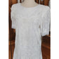 Vintage 80s Scott McClintock White Lace Dress Drop Waist Puffed Sleeves NWT
