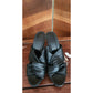 Vintage Robert Clergerie Slides Heels Black Leather Architectural Wedge Sandals Size US 6