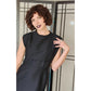 Vintage 60s Black Mod Dress in Tailored Wool, Sleeveless, M