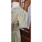 Vintage 40s 50s Pastel Green Blue Striped Day Dress w/Pocket & Belt Short Sleeves