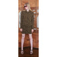Vintage 90s Monica Bianco Milano Animal Print Skirt Suit Structured Jacket Set Made in Italy