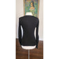 Vintage 90s CHANEL Sweater Black Cotton Long Sleeve Top CC Logo / FR 40