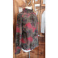 Vintage 80s CHLOE LAGERFELD Blouse Dark Floral Silk Blouse High Neck Long Sleeve