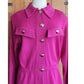 Vintage 80s St John Knit Skirt Suit Hot Pink Fuschia Santana Wool Blend