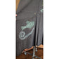 Vintage 90s Blue Fish Jumper Dress Gray 1995 Cat Print Apron Tunic Pinafore Sundress