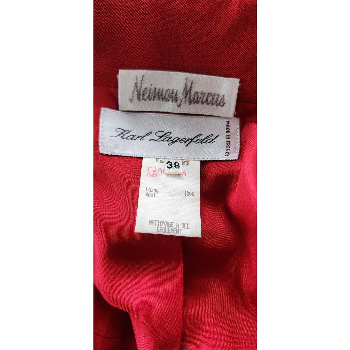 Vintage 90s Karl Lagerfeld Blazer Red Wool Jacket