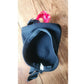 Vintage 1930s Black Tilt Hat Sculptural High Crown Feather Asymmetrical Art Deco 23"