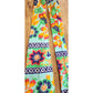 Vintage 60s Mens Necktie Colorful Floral Print Square Bottom Rooster