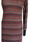 Vintage 1970s MISSONI Knit Dress Long Sleeved Turtleneck Zigzag Pattern