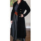Vintage 1960s Black Velvet Opera Coat Double Breasted Gold Buttons