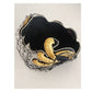 Vintage 1950s Bes-Ben Hat Black Wool Gold Feather Motif