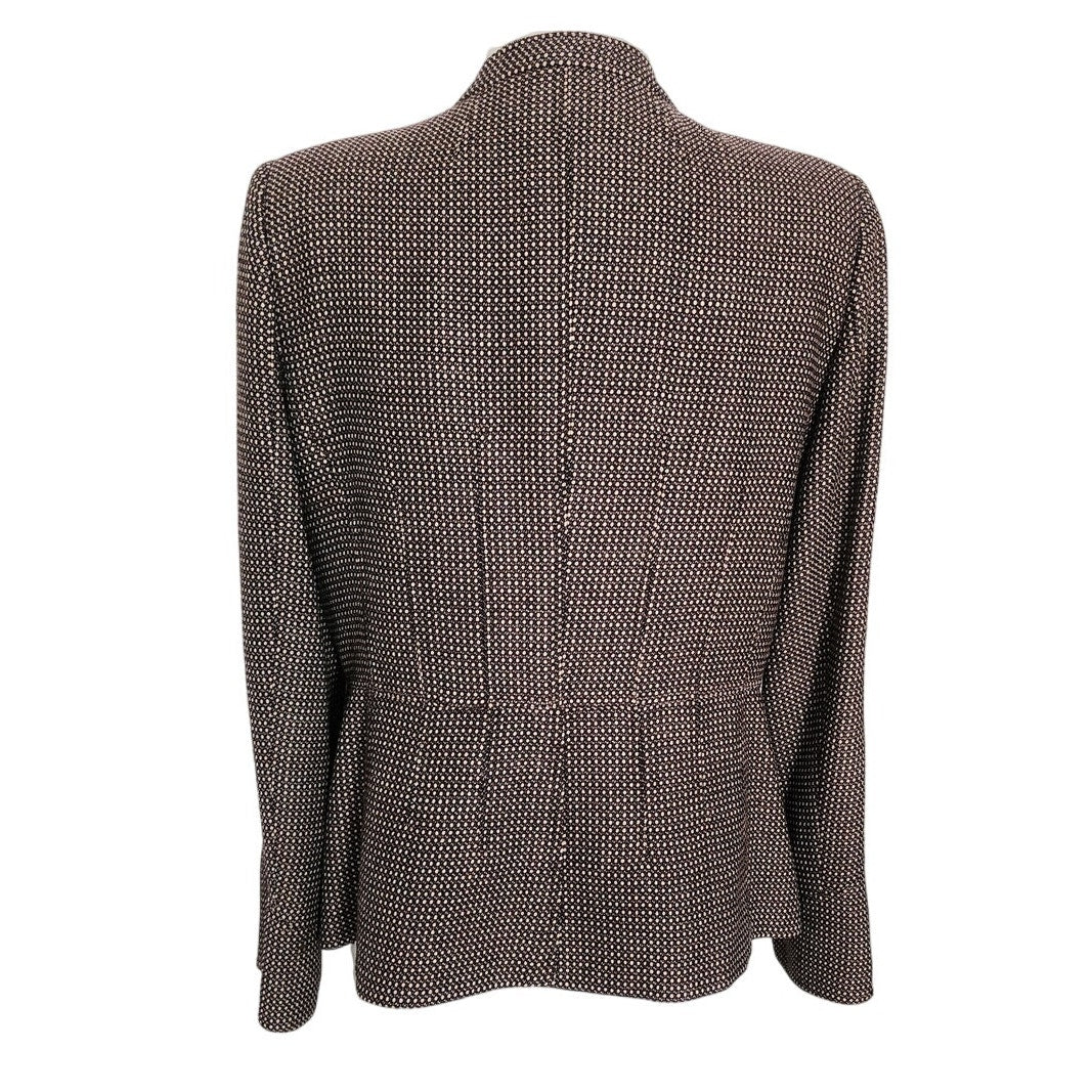 ARMANI COLLEZIONI 2008 Blazer in Brown and Cream Check Wool Jacket / L