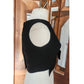 Vintage 60s Black Shell Dressy Top w/Large Satin Bow / Medium