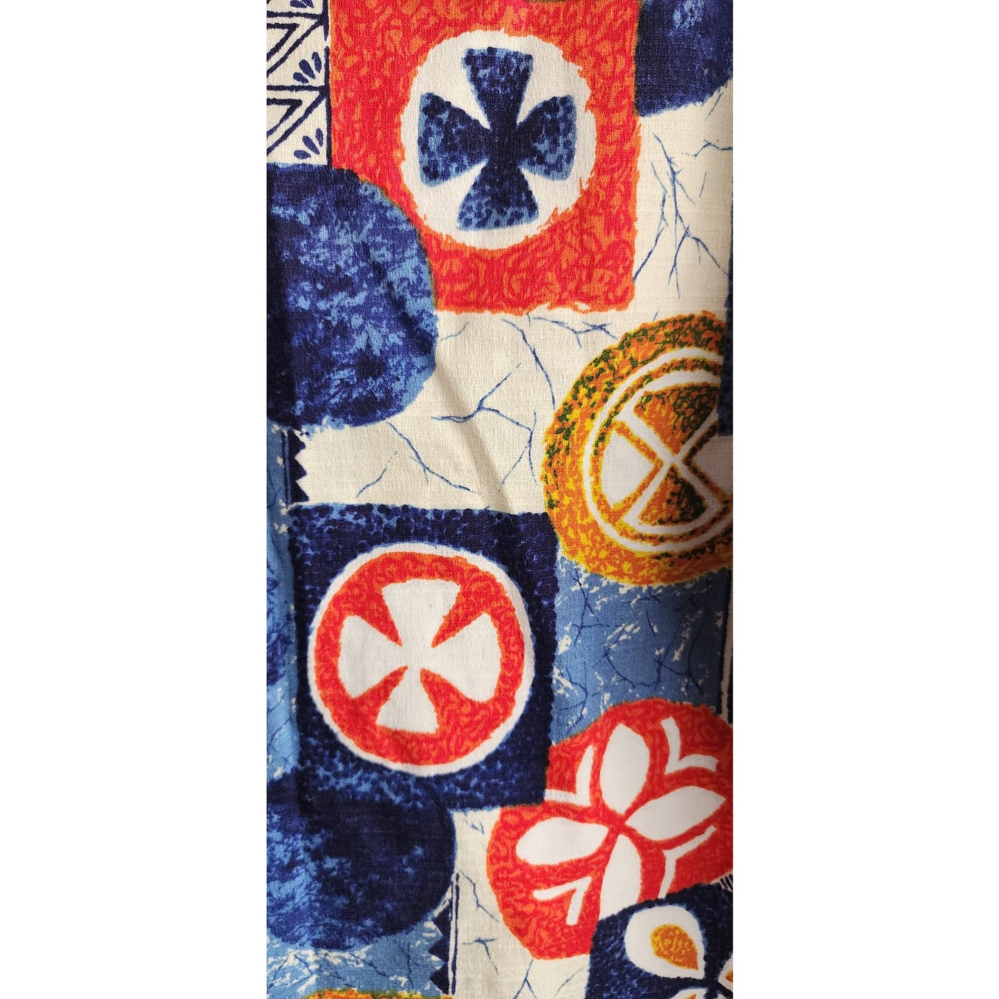 Vintage 50s Hawaiian Shirt Bark Cloth Tiki Print