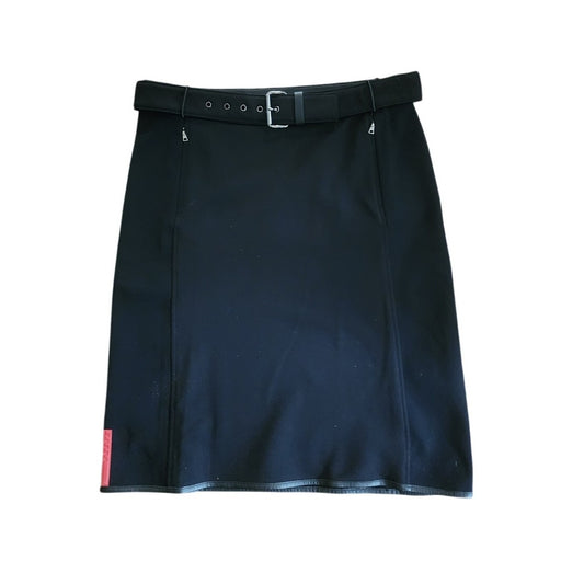 Vintage 1990s Prada Skirt Red Tab Linea Rossa Black A Line