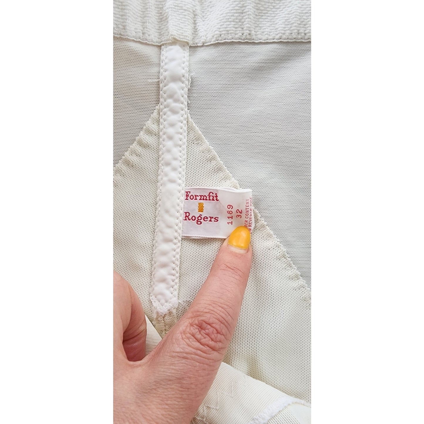 Vintage 50s Girdle Underwear Cream Nylon w/Garters Formfit Rogers 32