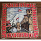 Vintage 40s Silk Scarf Italian Renaissance Painting Venice Port Ships Carpaccio Marshall Field