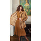 Vintage 70s Fox Fur Coat Hip Length Stripe Pattern / L