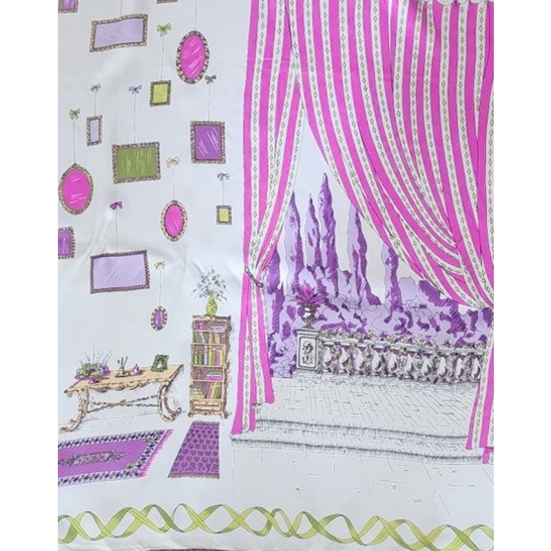 Vintage Emilio Pucci "Villa Toscana" 1957 Silk Scarf Archive-Identified, First-Decade Design