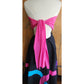 Vintage 80s Circle Skirt Multicolored Cotton Applique Converts to Strapless Dress Opus 1
