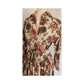 Vintage 1950s Floral Print Dress Belted Button Down Silk Shirtdress Olga / XS
