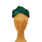 Vintage 50s Evening Hat Green Silk Turban Chapeaux Paris