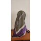Vintage Bottega Veneta Silk Scarf Green Purple Jewelry Print