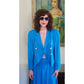 Vintage 80s Christian Dior Skirt Suit Turquoise Blue Wool Pleated Skirt / M
