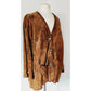 Vintage 1990s Brown Suede Swing Jacket Paisley Print Giotti Firenze