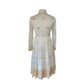 Vintage 70s Boho Party Dress White Gold Organza Chuck Howard