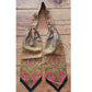 Vintage 50s Paisley Silk Ascot Tie Day Cravat Scarf Gold Black Red