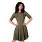Vintage 50s Jacques Heim Couture Dress Olive Green Wool