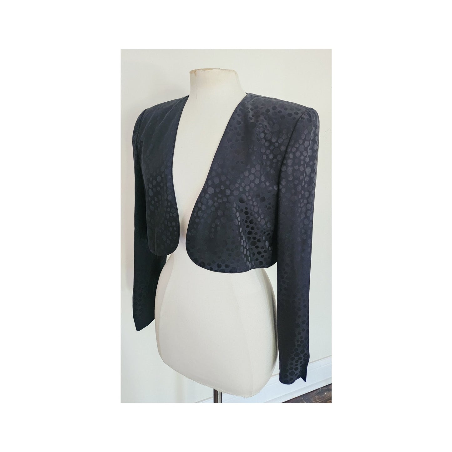 Vintage 1980s AJ Bari Strapless Dress + Bolero Jacket Suit Set Zebra Print Black White Silk / M