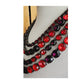 Vintage Oscar de La Renta Necklace Crystal Beads Red Purple  2000s Y2K