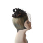Vintage 1950s Hat Chanda Brown Beaded Velvet Asymmetrical Fascinator Bonwit Teller