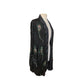 Vintage 1990s Evening Kimono Jacket Shimmering Peacock Feathers Beaded Black Duster Boho Chic Art Nouveau Deco