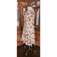 Vintage 50s Swirl Wrap Dress Cotton Rose Classical Columns Print Apron Housewife Full Skirt Pockets