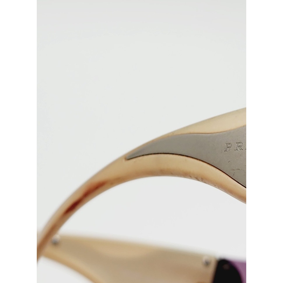 Vintage Prada Chrome Wave Brown Sunglasses Polarized SS 2004 SPR 58F