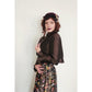 Vintage Brown Jacket Ruffled Trim Wool Silk Evening Dressy Blazer Frascara M