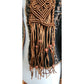Vintage 90s Sandy Starkman Bohemian Crochet  Embellished Fringe Jacket Art to Wear