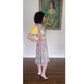 40s Saybury Paisley Rayon 2 Pc Dress &amp; Jacket Set with Yellow Sleeves &amp; Belt