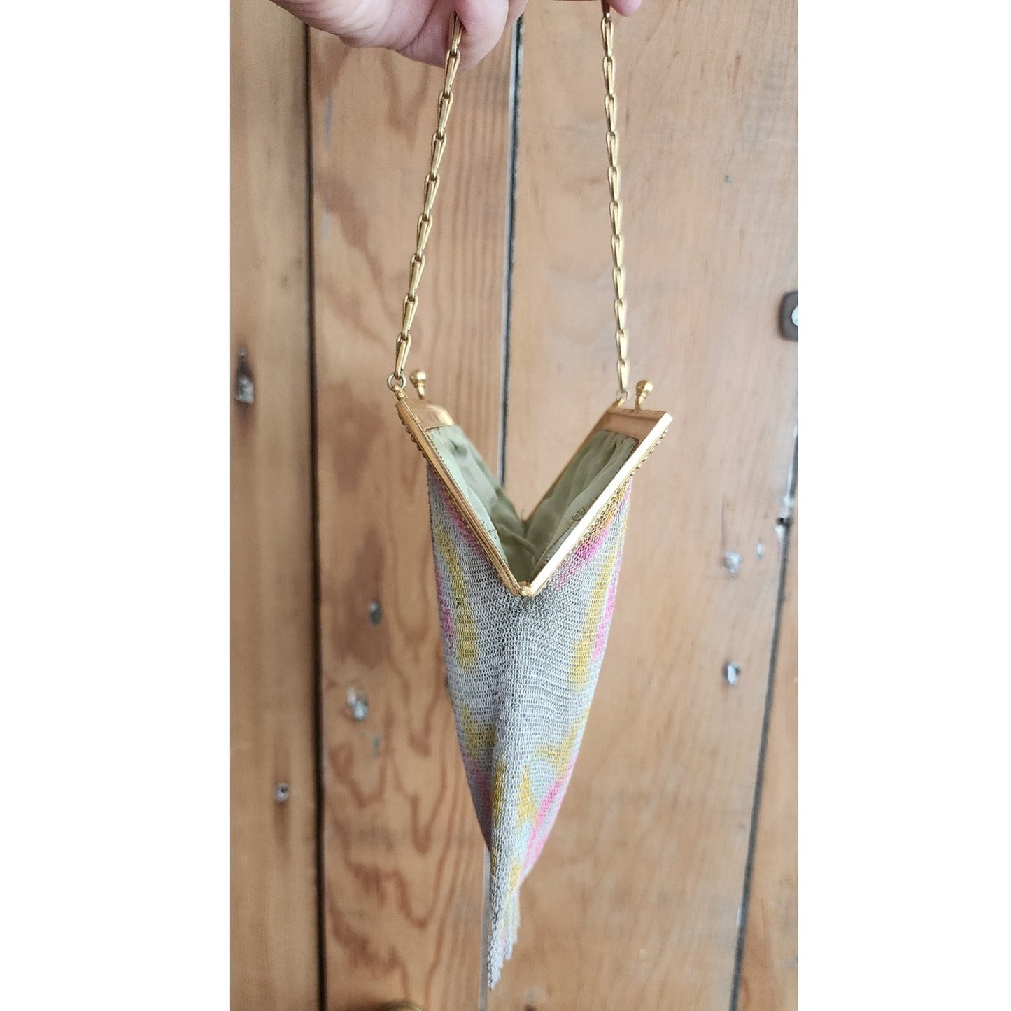 Antique Handbag Watercolor Mesh Edwardian Whiting Davis