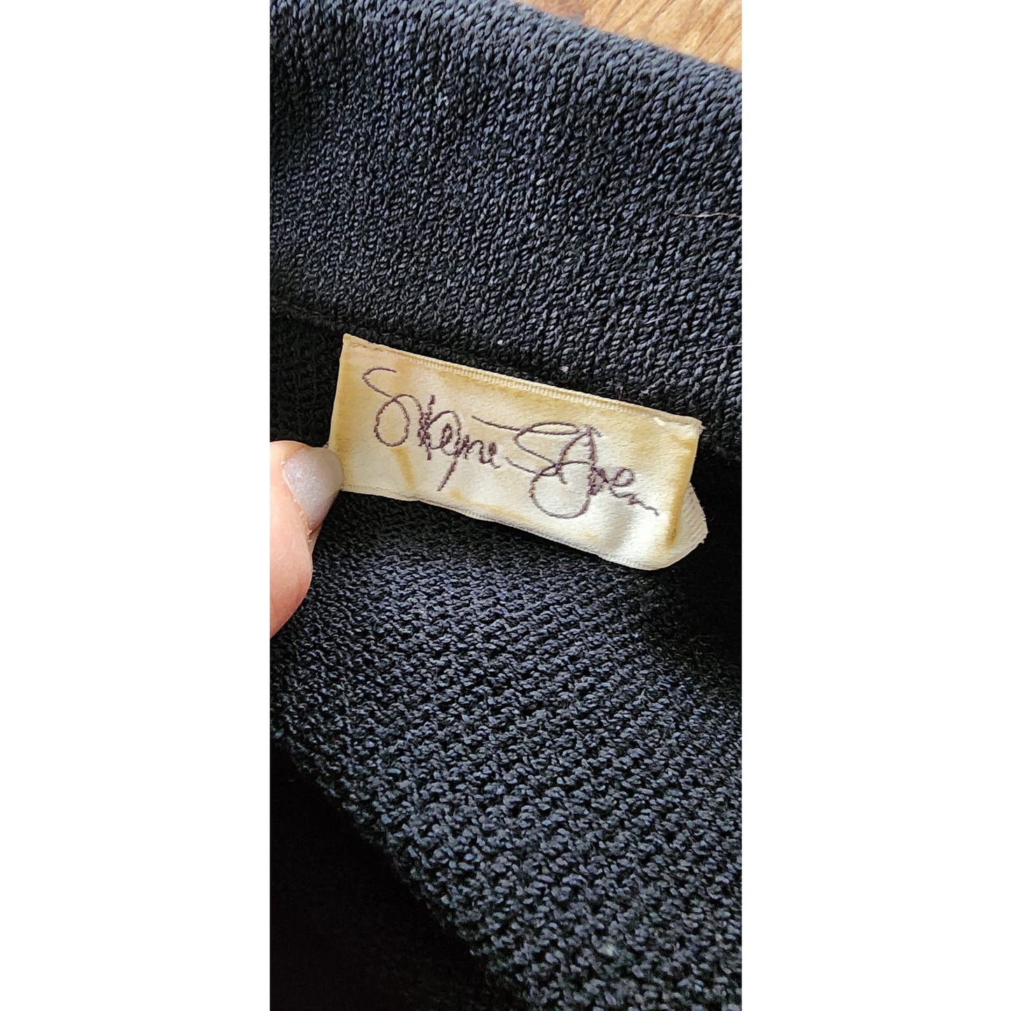 Vintage 80s St John Knit Sweater Jacket in Black, Wrap Style