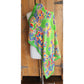 Vintage YSL Scarf Silkprint Square Floral Paisley Green Yves Saint Laurent 1970s 1980s