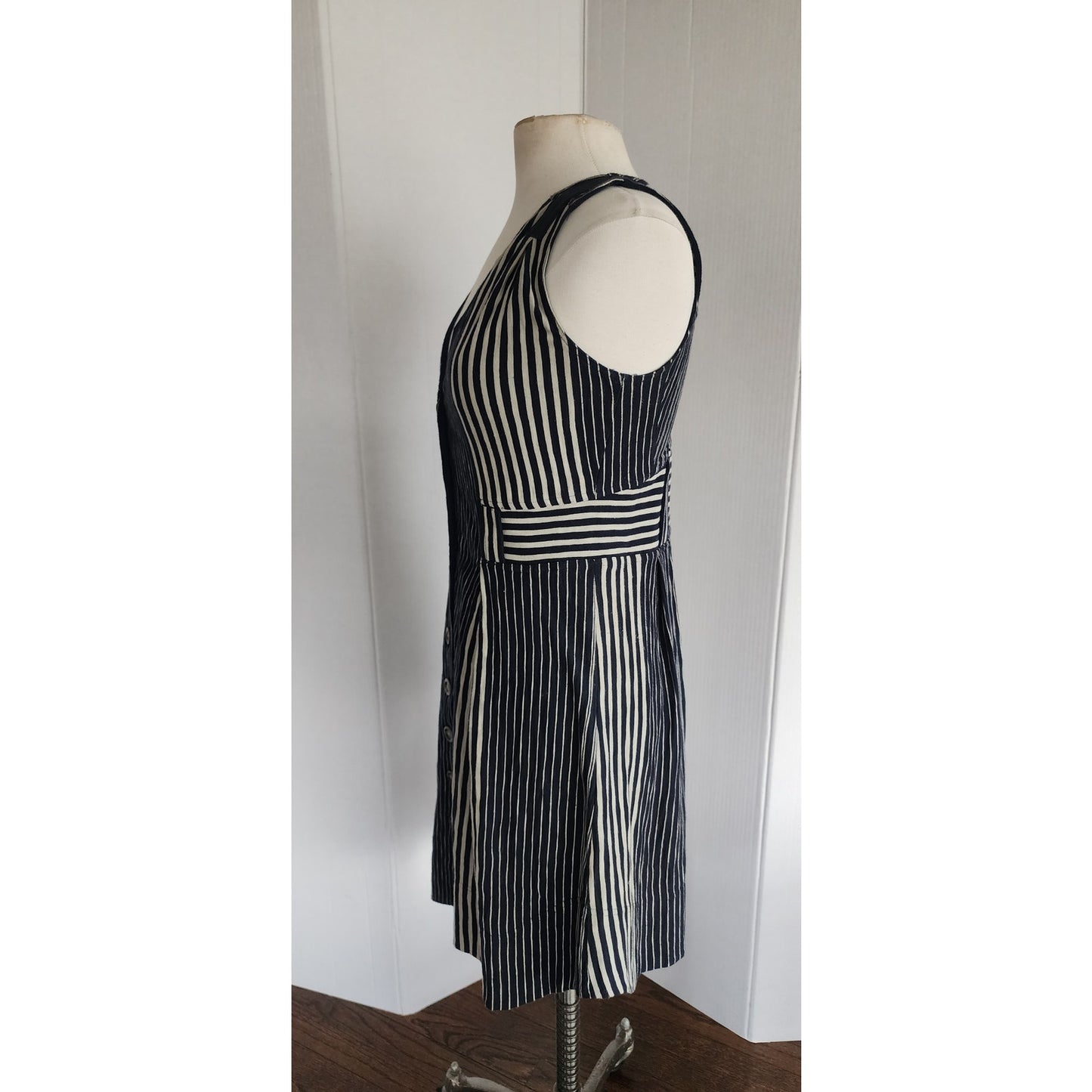 Marc by Marc Jacobs Striped Sleeveless Dress Navy Blue