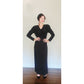 Vintage 1980s Oscar de la Renta Evening Dress Black Liquid Jersey Rhinestones Cowl Neck M